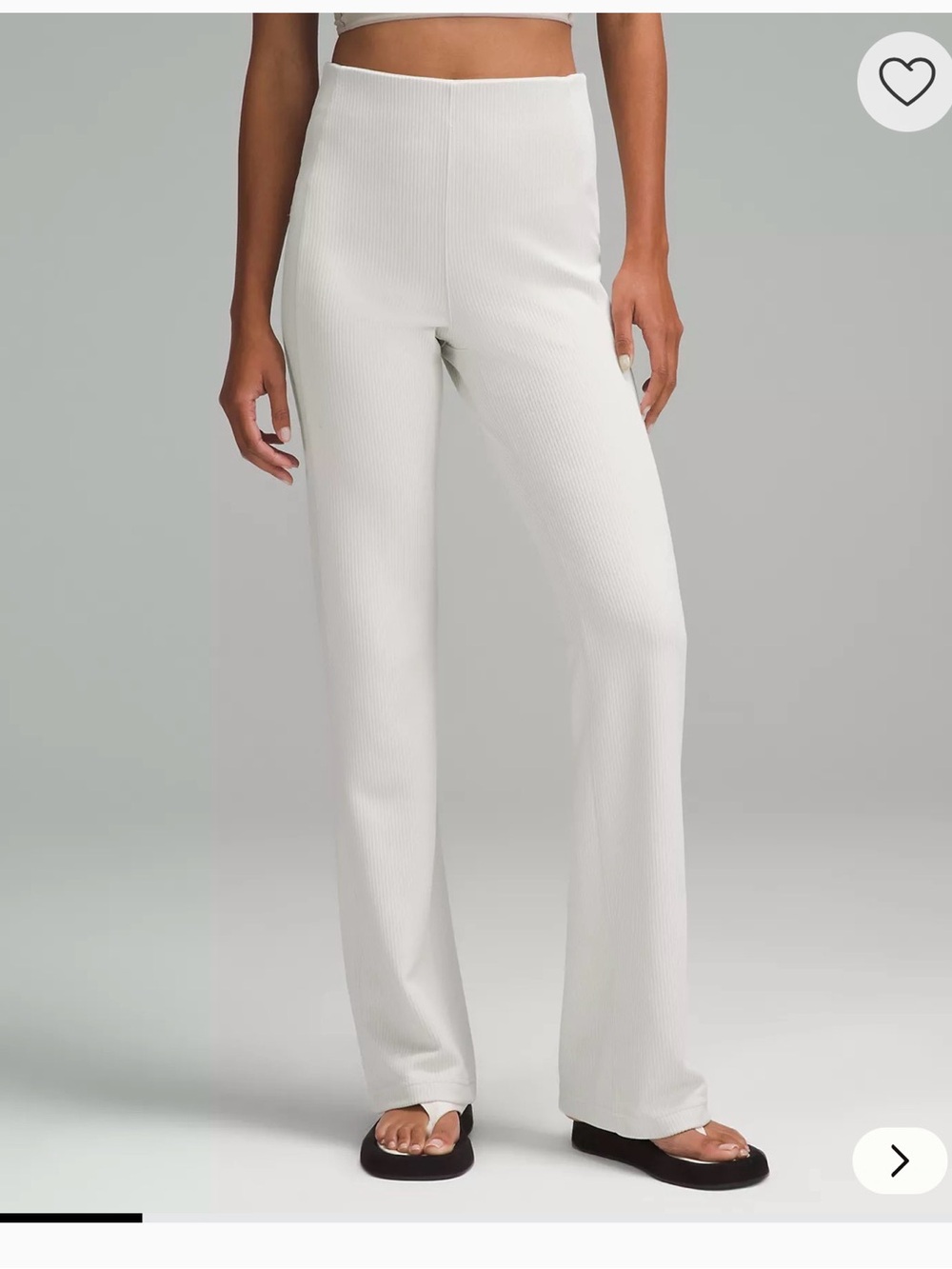 Lululemon Softstreme Ribbed High Rise Flared Pant Bone Size 8 Regular